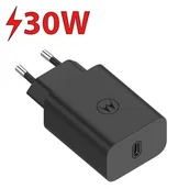 Ładowarki do telefonów - Motorola Ładowarka sieciowa TurboPower 30W, 1x USB-C + USB-C kabel 1m MOM000071 Czarna - miniaturka - grafika 1