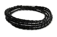 Bransoletki - Bransoletka Pleciona Czarna Z Magnesami - miniaturka - grafika 1