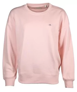 Bluzy damskie - GANT Damska bluza REL Shield C-Neck Sweat, Faded PINK, standardowa, Faded Pink - grafika 1