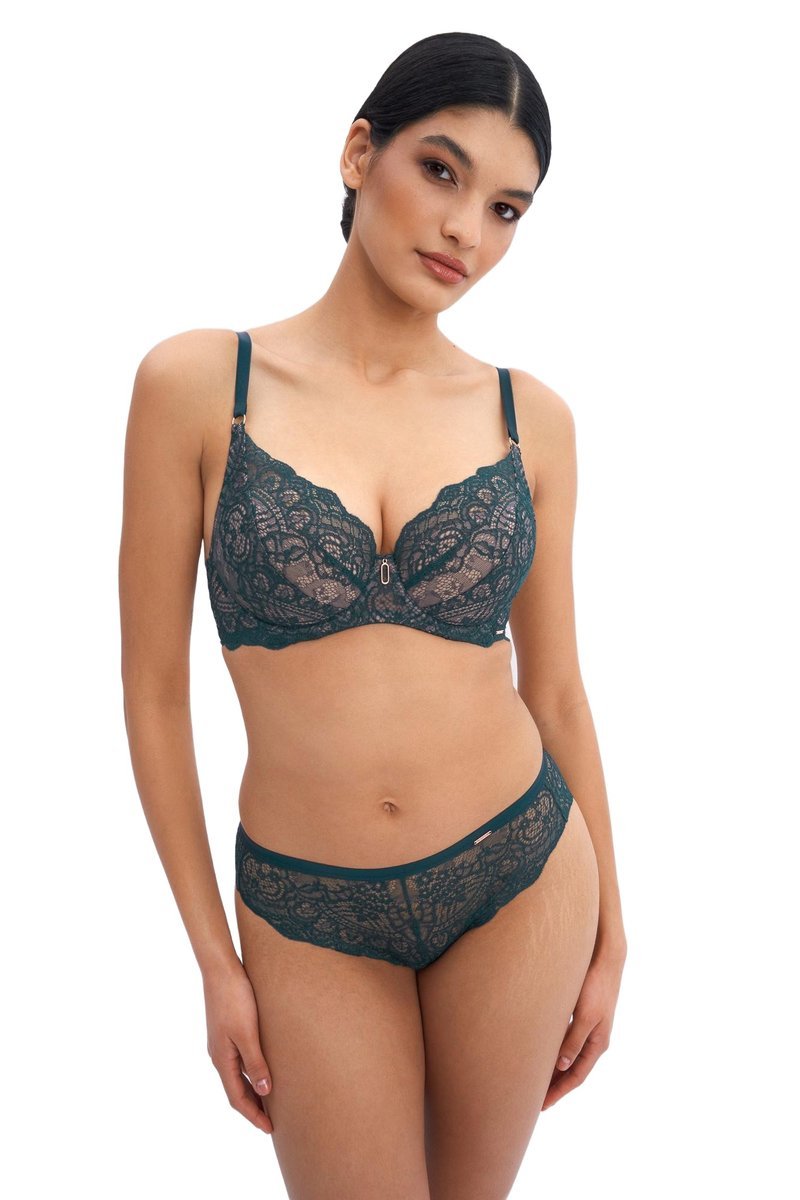 Biustonosz koronkowy Push-Up Marea elegancki zielony Alles 85C