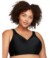 Biustonosze - Glamorise Bezszwowy biustonosz sportowy MagicLift bez fiszbin bez fiszbin #1006 czarny, Czarny, 85N - miniaturka - grafika 1