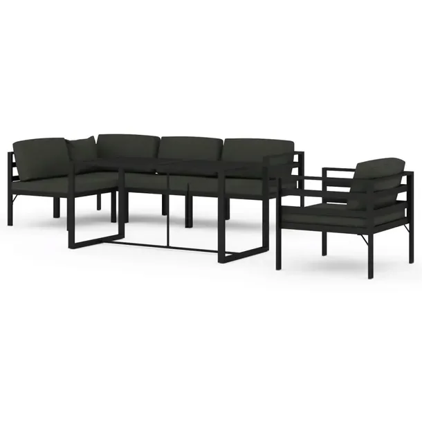 Aluminiowy zestaw wypoczynkowy do ogrodu antracytowy, modułowy 120x60x66 c