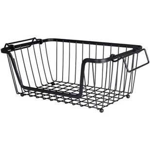 Koszyk na owoce i warzywa metalowy czarny loft 32x20x13,5 cm kod: O-229056 + Sprawdź na SuperWnetrze.pl - Kosze na owoce - miniaturka - grafika 1