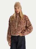 Bluzy damskie - Roxy Polar Blury Cloud 236ERJPF03 Brązowy Regular Fit - miniaturka - grafika 1