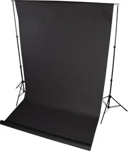 ZESTAW DO TEŁ+TŁO FOTOGRAFICZNE 1,6X5 CZARNE ŻABKI - Inne akcesoria studyjne - miniaturka - grafika 1