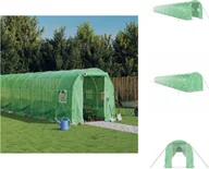 Szklarnie ogrodowe - vidaXL Szklarnia z ramą stalową zielona 40 m² 20x2x2 m - Szklarnie - miniaturka - grafika 1