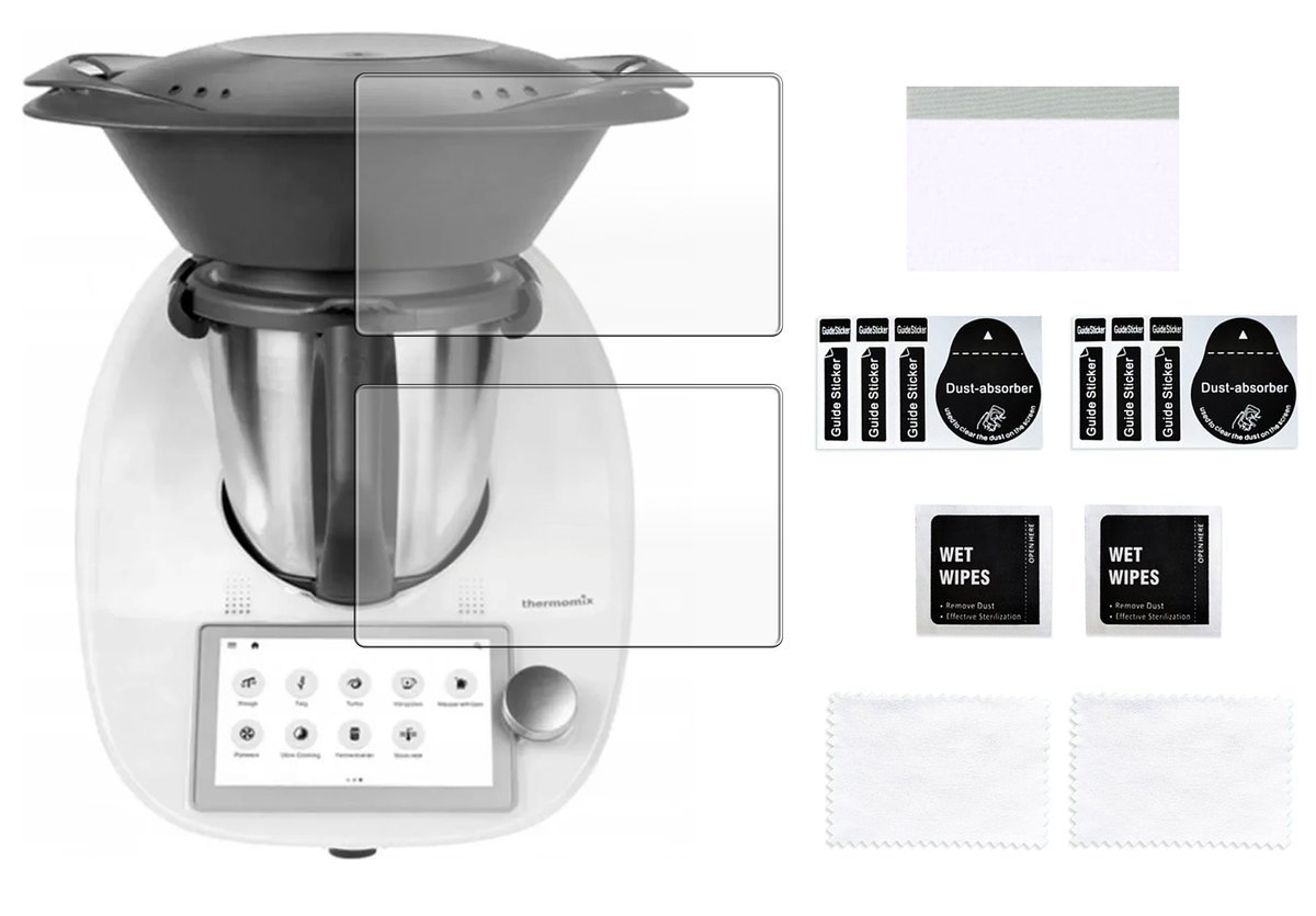Szkło hybrydowe do THERMOMIX TM6 szybka ochronna na ekran trwałe 2 sztuki