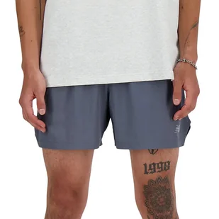 Spodenki męskie New Balance MS41286GT – szare - Spodnie sportowe męskie - miniaturka - grafika 1