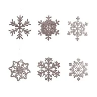 Ozdoby bożonarodzeniowe - Zawieszka plastikowa śnieżynka różowa brokat mix - miniaturka - grafika 1