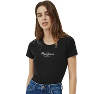 Koszulki i topy damskie - Koszulka damska Pepe Jeans New Virginia czarna bawełniana-XS - miniaturka - grafika 1