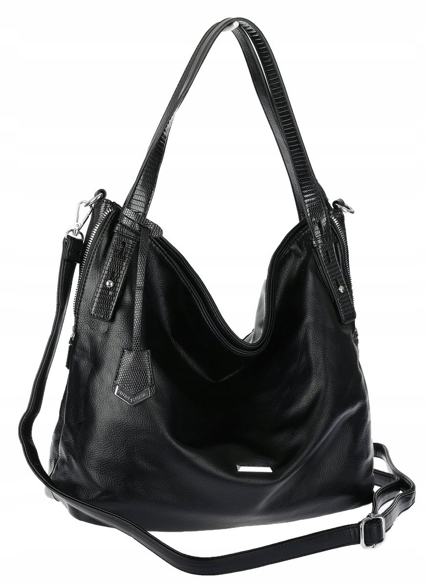 Torebka Damska Listonoszka Worek Shopper Torba na Ramię SR56 czarna