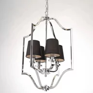 Oprawy, klosze i abażury - Abażurowa LAMPA wisząca NEW YORK P04380BK Cosmolight metalowy zwis nowoczesny na łańcuchu czarny - miniaturka - grafika 1