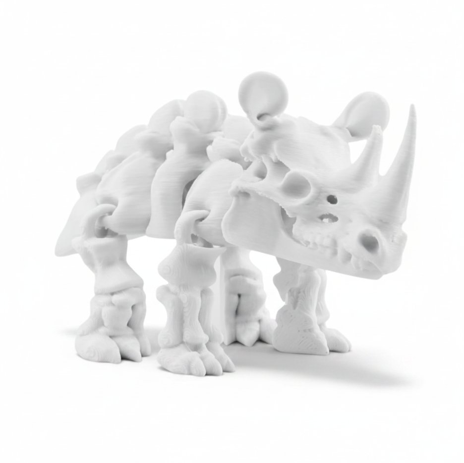 Ruchomy Szkielet Nosorożec Dinozaur Figurka Przegubowa Flexi - 15 cm