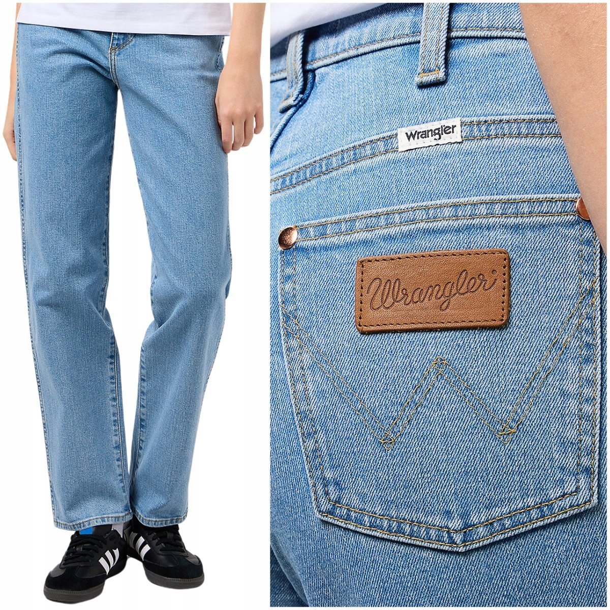 Wrangler MOM STRAIGHT Good Vibes proste damskie spodnie jeansowe W29 L32