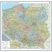 Mapy i plansze edukacyjne - EkoGraf, Polska mapa ścienna administracyjno-drogowa z tablicami rejestracyjnymi na podkładzie do wpinania - pinboard, 1:500 000 - miniaturka - grafika 1