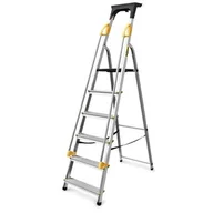 Drabiny - DRABEST Drabina aluminiowa domowa z poręczami 6 stopniowa 150 kg - miniaturka - grafika 1