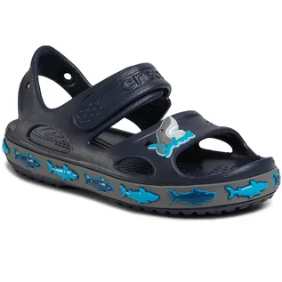 Buty dla chłopców - Sandały CROCS - Fl Shark Band Sandal B 206365  Navy - grafika 1