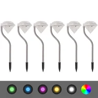 Lampy ogrodowe - vidaXL Lampki solarne ogrodowe LED 6 szt, 9x7,8x29,5 cm - miniaturka - grafika 1