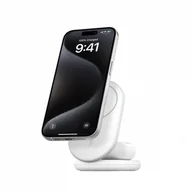 Ładowarki do telefonów - Magnetyczna podstawka ładująca BOOSTCHARGE 2w1 Qi2 15W biała składana - miniaturka - grafika 1