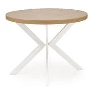 Stoły - Okrągły rozkładany stół w kolorze dąb złoty + biały Z3-G69 - miniaturka - grafika 1