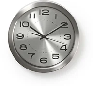 Zegary - Nedis CLWA010MT30SR, Wall, Round, Silver, Stainless steel, Modern, AA - miniaturka - grafika 1