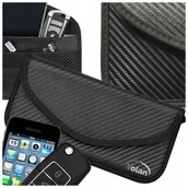 Etui na klucze - KLATKA FARADAYA ETUI Na Telefon Kluczyki BLOKADA SYGNAŁU Duże Worek CZARNE - miniaturka - grafika 1