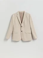 Kurtki męskie - Reserved - Marynarka slim fit w kratę - beżowy - miniaturka - grafika 1