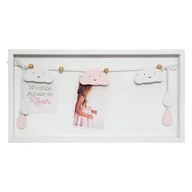 Ramki na zdjęcia - NA Atmosphera for kids Ramka zdjęcia z chmurkami 42 x 22 cm różowa 158741-white/pink - miniaturka - grafika 1