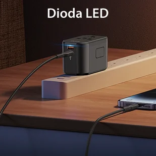 USAMS Adapter siec 2xUSB+1xUSB-C T59 20W 4w1 US/AU/EU/UK czarny/black CC179TC01 (US-CC179) Univesal Travel Charger - Ładowarki do telefonów - miniaturka - grafika 11