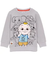 Bluzki dla niemowląt - Vanilla Underground Cocomelon Unisex Bluza dziecięca szara Multi-Character Placement Print Szary 5-6 Years - miniaturka - grafika 1