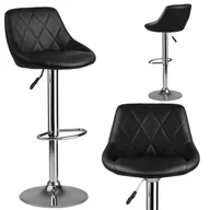 Taborety i hokery - Sofotel Hoker barowy z oparciem Nerra czarny 260000 - miniaturka - grafika 1