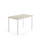 Meble do szkół i przedszkoli - Stół SONITUS PLUS, 1200x700x760 mm, laminat HPL jesion, redukcja hałasu, biały - miniaturka - grafika 1