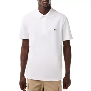 Koszulki sportowe męskie - Koszulka Lacoste Polo Regular Fit DH0783-001 - biała - grafika 1