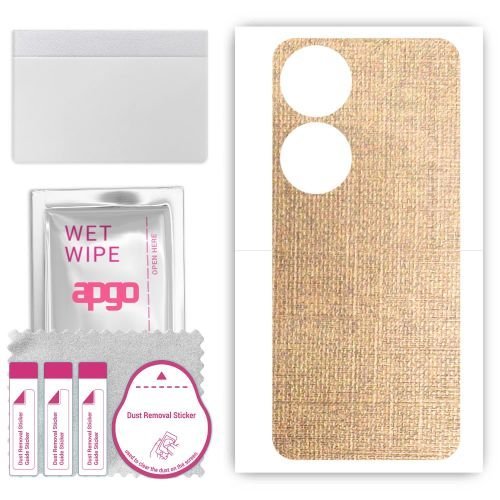 folia naklejka skórka strukturalna na TYŁ do Honor Play 8T - Tkanina Denim Beżowy - apgo SKINS