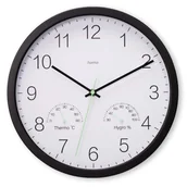 Zegary - Hama Santorini Zegar kwarcowy Okrągły Czarny, Biały - miniaturka - grafika 1