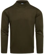 Swetry męskie - Sweter męski półgolf khaki basic Recea - miniaturka - grafika 1