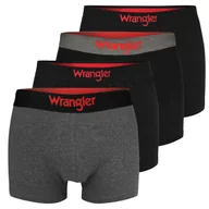 Majtki męskie - WRANGLER Zestaw Bokserki Męskie 22055 Czarny Szary Bawełna 4 Sztuki Rozmiar L - miniaturka - grafika 1