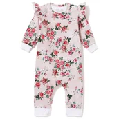 Pajacyki dla niemowląt - Pajac bez stópek, różowy Delicate flowers 80 - miniaturka - grafika 1