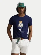 Koszulki męskie - Polo Ralph Lauren T-Shirt 710973137003 Granatowy Slim Fit - miniaturka - grafika 1