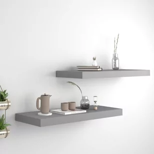vidaXL vidaXL Półki ścienne, 2 szt., szare, 60x23,5x3,8 cm, MDF - Półki do salonu - miniaturka - grafika 1