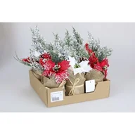 Ozdoby bożonarodzeniowe - Stroik w doniczce 26 cm ośnieżony mix - miniaturka - grafika 1