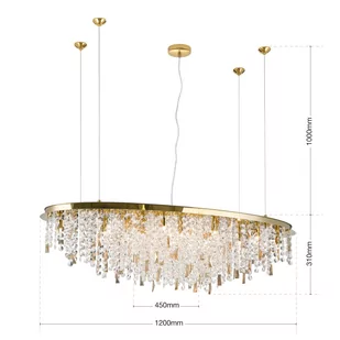 Żyrandol Crystalriver z kryształami złoty - Lampy sufitowe - miniaturka - grafika 2