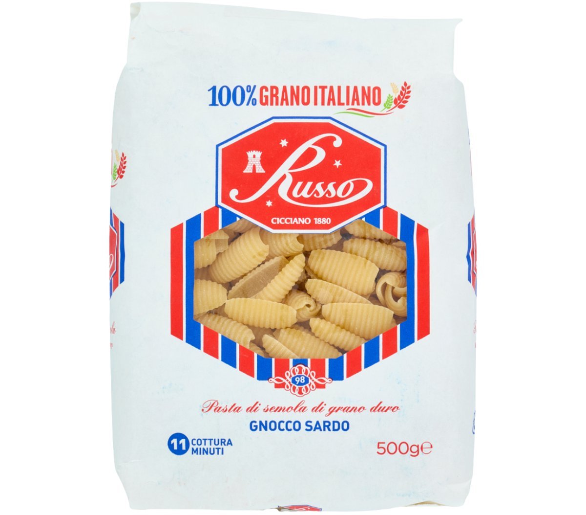 Makaron Gnocco Sardo Russo 500g Gnocchi Sardi muszelki pszenny z Włoch