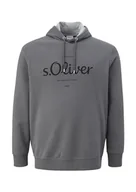 Bluzy męskie - s.Oliver Sales GmbH & Co. KG/s.Oliver Męska bluza z logo z kapturem, szary, S - miniaturka - grafika 1