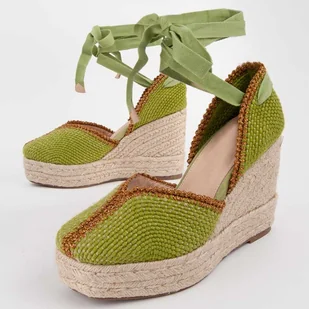 Montevita Wedge Sparto Balenci12 Zielony - Espadryle damskie - miniaturka - grafika 1