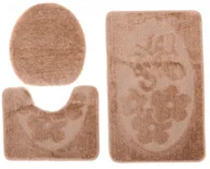 Dywaniki łazienkowe - Antypoślizgowy brązowy komplet dywaników łazienkowych L2-T71 - miniaturka - grafika 1