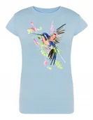 Koszulki i topy damskie - T-Shirt damski nadruk ptak KOLOROWY KANAREK r.L - miniaturka - grafika 1