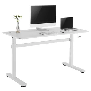Biurko ręczna regulacja wys  Ergo Office, max 40 kg, max wys 117cm,  z blatem do pracy stojąco siedzącej, ER-401 W - Biurka - miniaturka - grafika 1