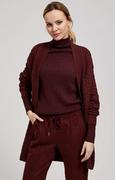 Swetry damskie - Długi kardigan z warkoczowym splotem 4201, Kolor brązowy, Rozmiar XS, Moodo - Primodo.com - miniaturka - grafika 1