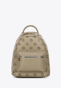 Damski plecak z imitacji skóry w tłoczenie beżowy - Torebki damskie Damski plecak z imitacji skóry w tłoczenie beżowy - Torebki damskie - miniaturka - grafika 1